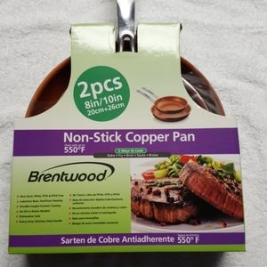Brentwood 2 piece 8 in ,10 in non-stick copper pan Pfoa Ptfe & Pfos Free
